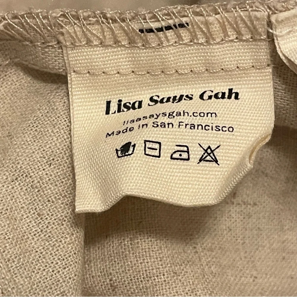 LISA SAYS GAH NWOT Maria Wrap Top in Natural Linen - Picture 6 of 8